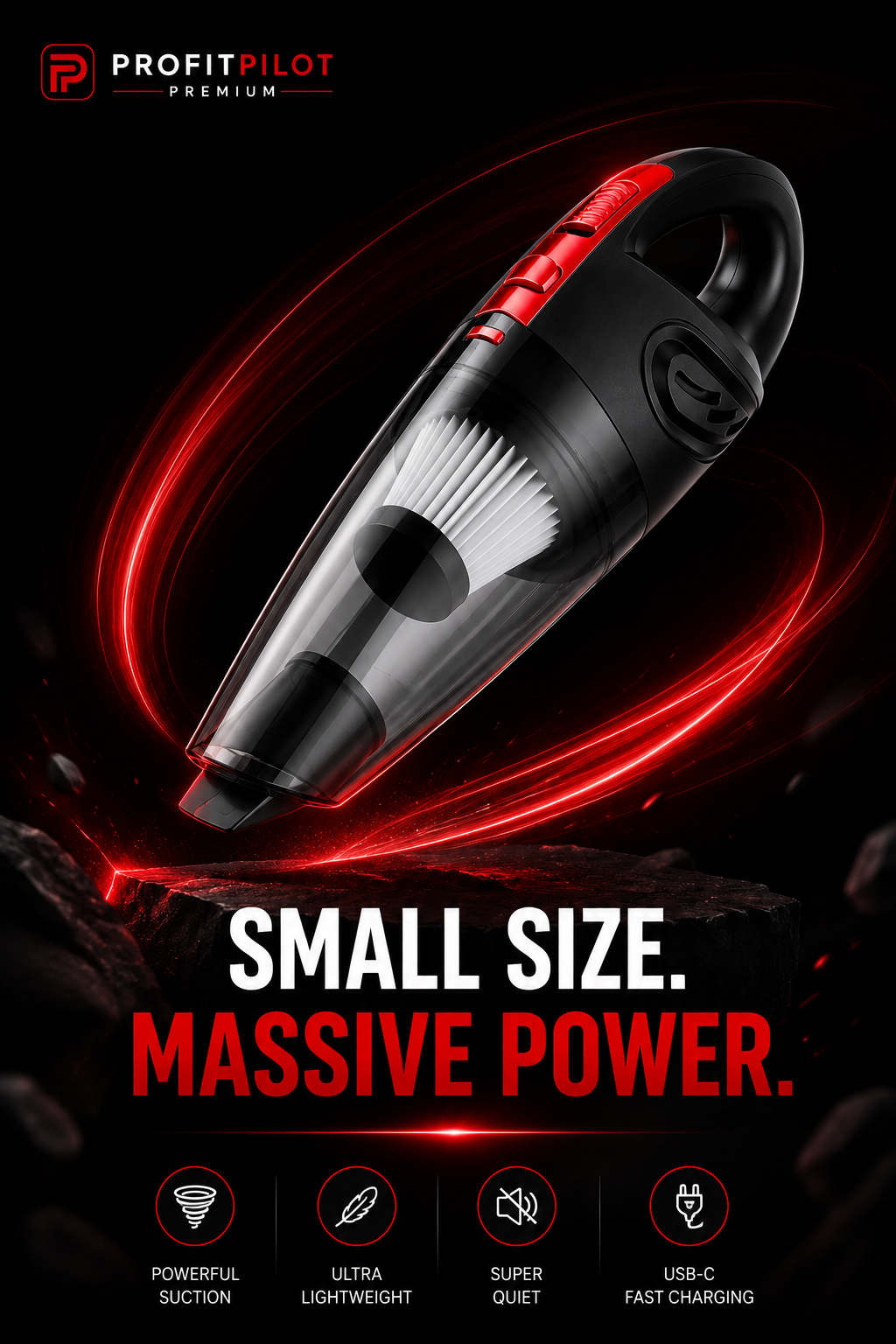 Portable Car & Home Vacuum Cleaner | Cordless Handheld HEPA Vacuum with Powerful Suction