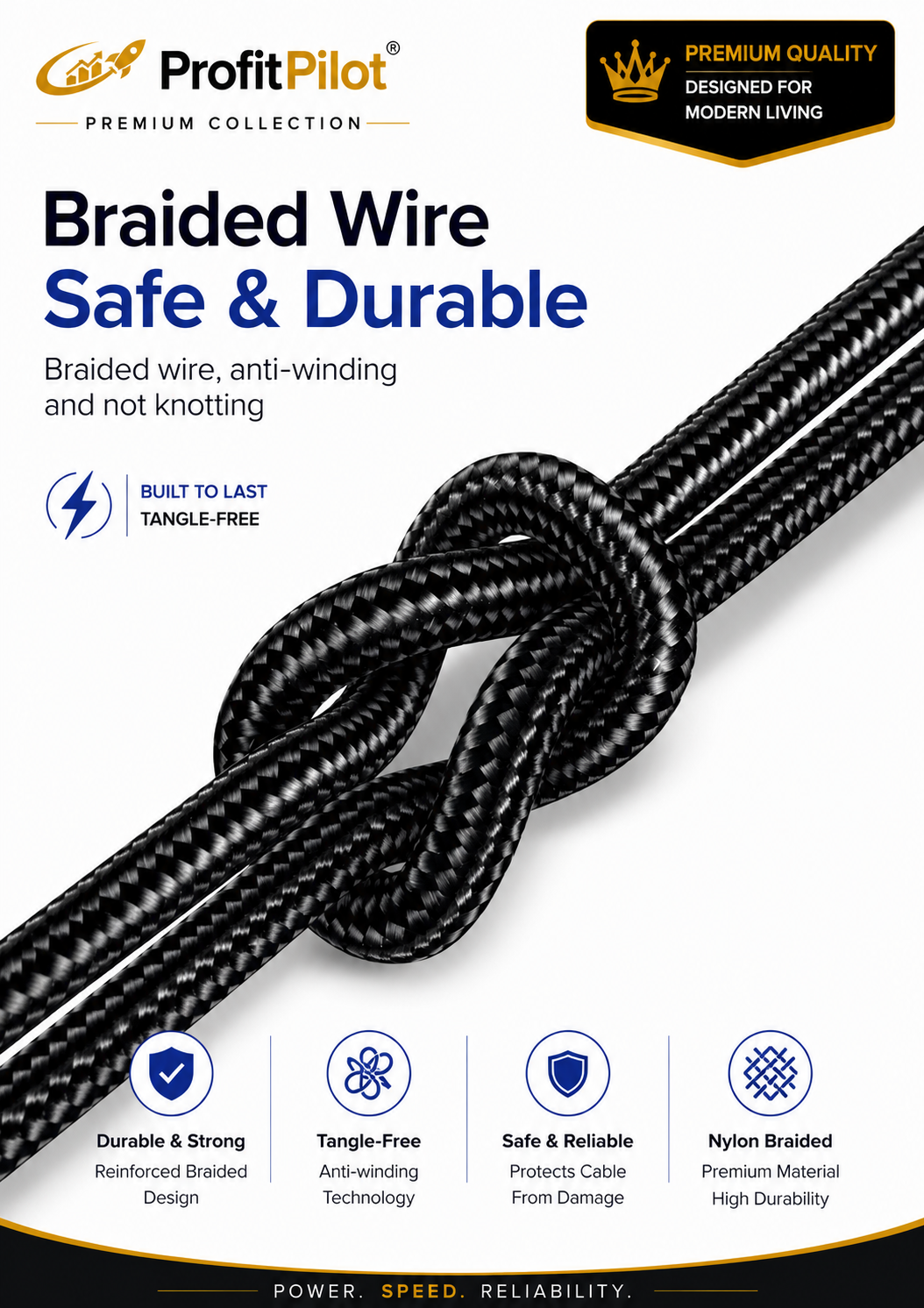 90° Right Angle USB-C Fast Charging Cable 66W | L-Shape Braided Nylon Cord for Gaming & Mobile