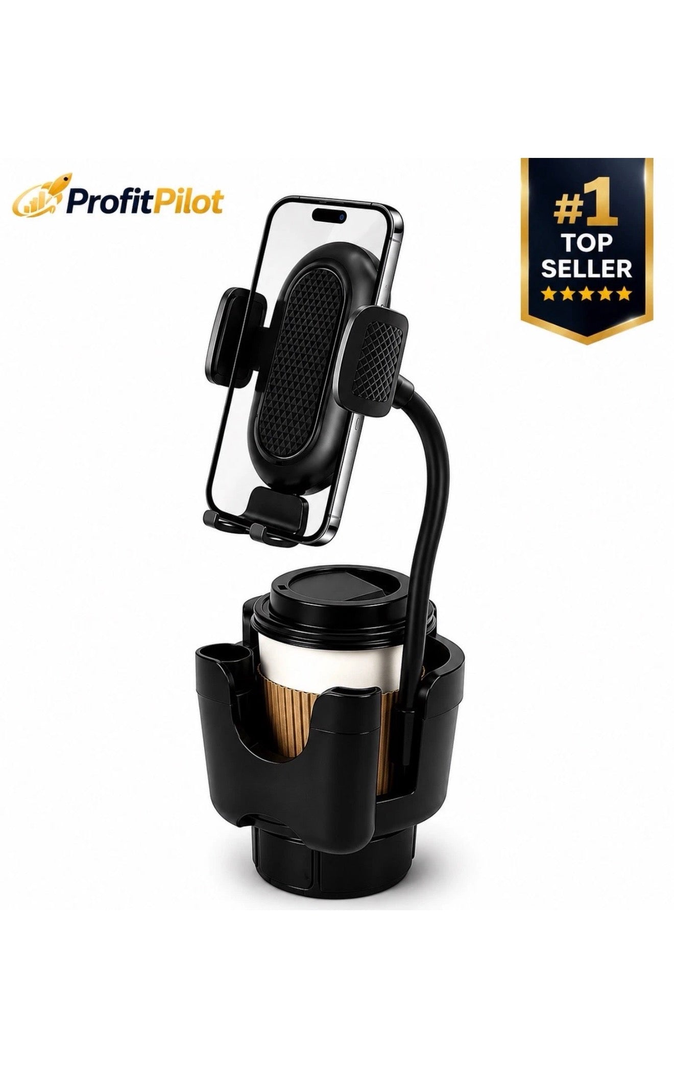 3-in-1 Car Cup Holder Expander with Phone Mount | Universal Fit – ProfitPilot